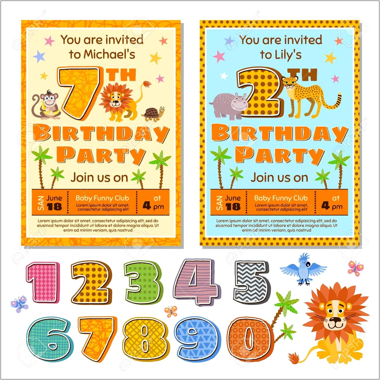 Animal Birthday Party Invitation Free Template