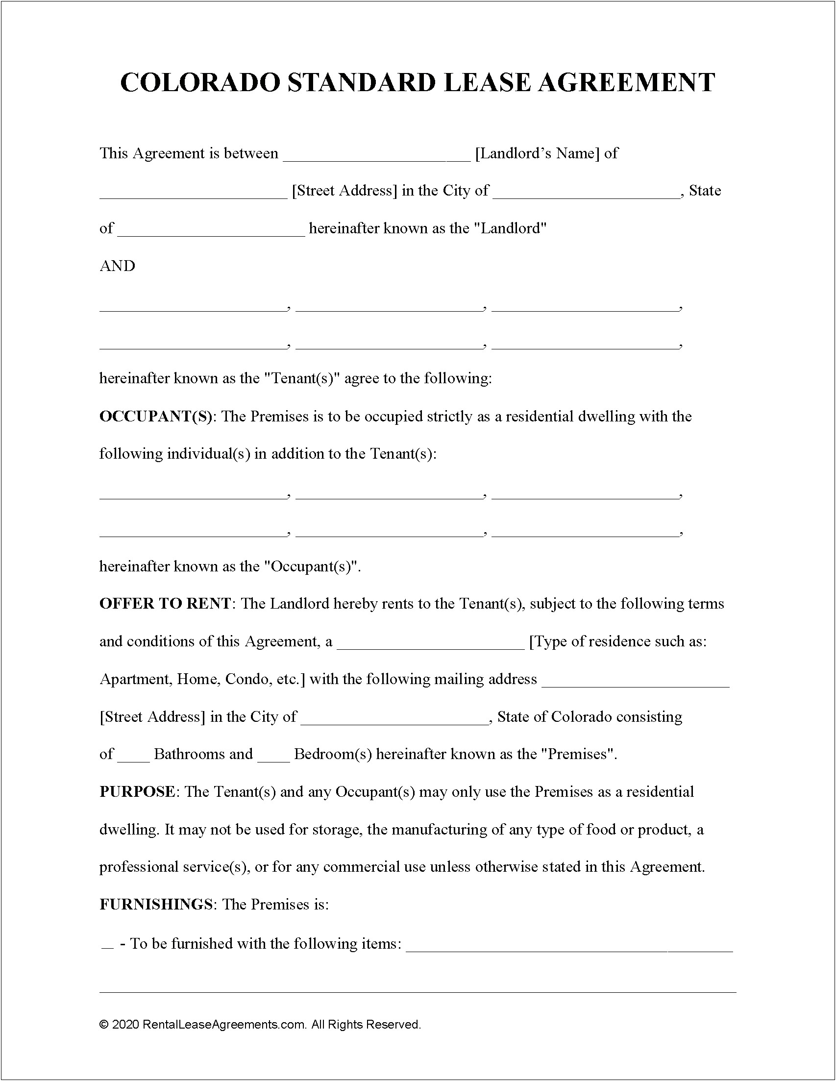 Apartment Leasing Contract Template For Free
