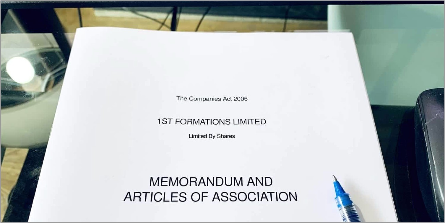 Articles Of Association Template Uk Free