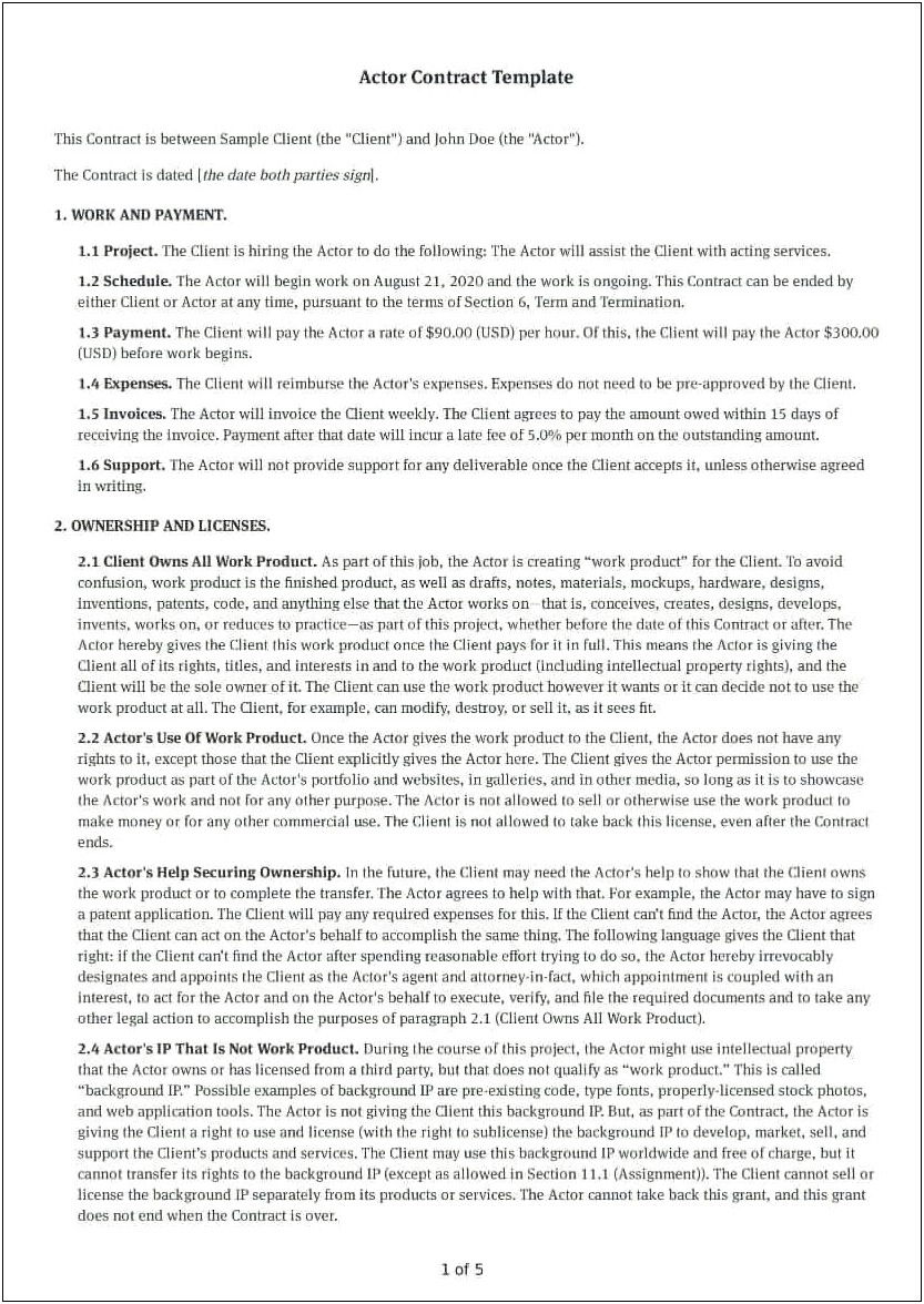 Assignment Of Rights Agreement Free Template