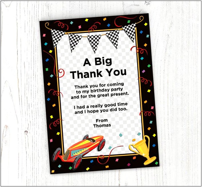 Automobile Thank You Card Template Free