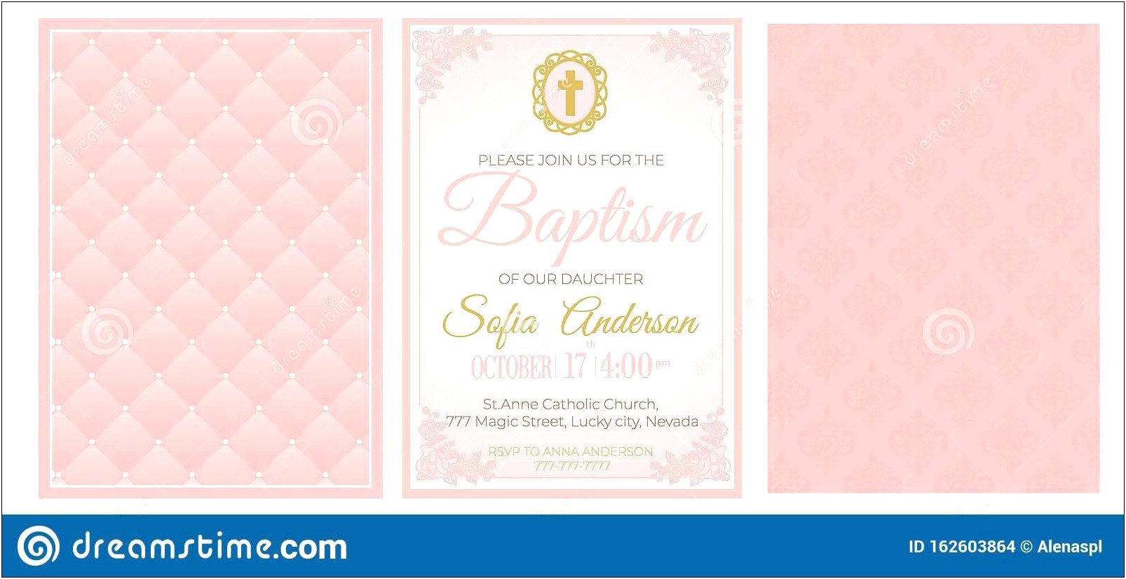 Baby Girl Baptism Invitation Free Templates