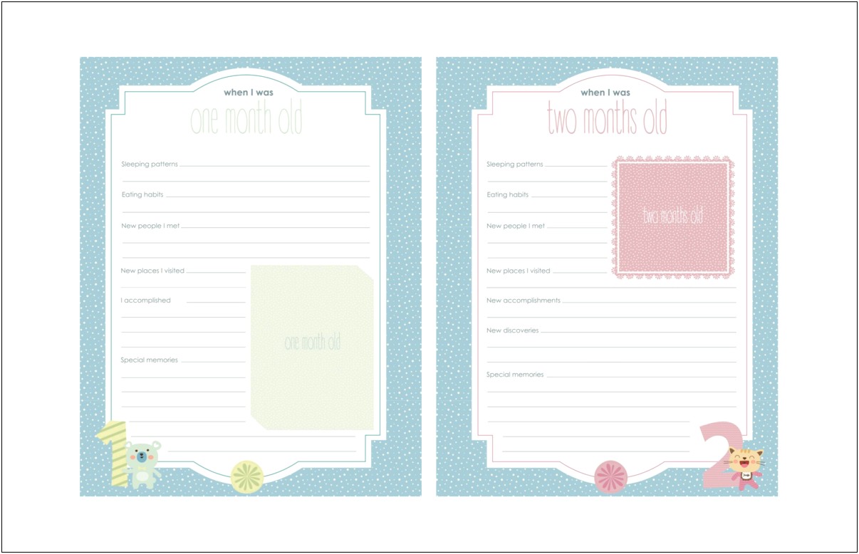 Baby Memory Book Picture Template Free