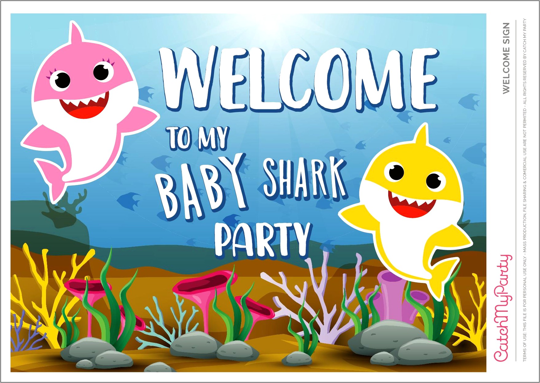 Baby Shark Party Invitation Template Free