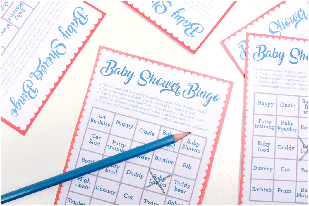 Baby Shower Bingo Template Boy Free