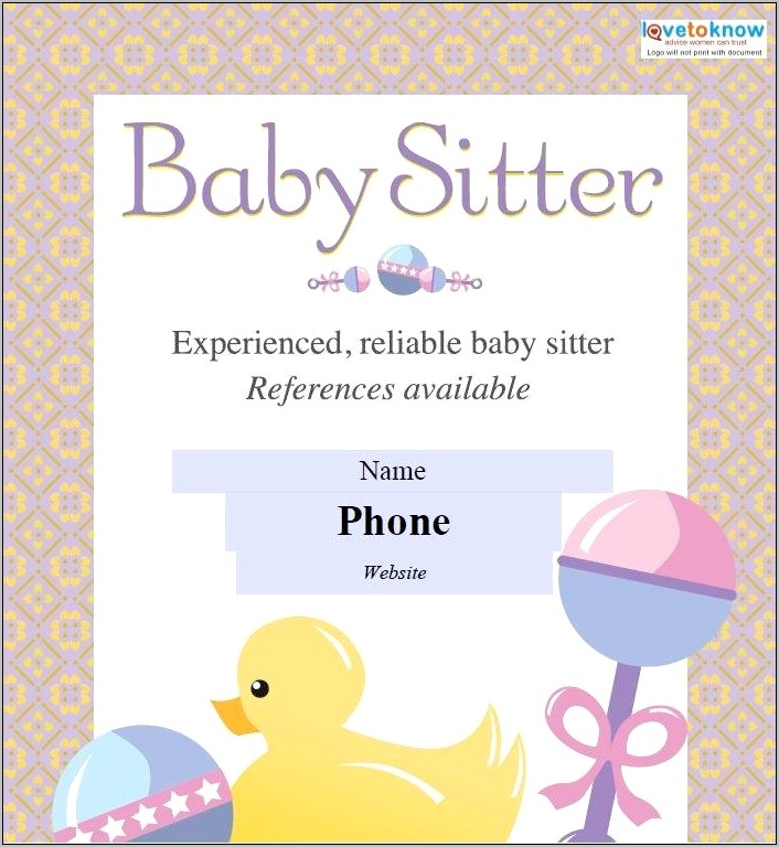 Babysitter Flyer Template Microsoft Word Free