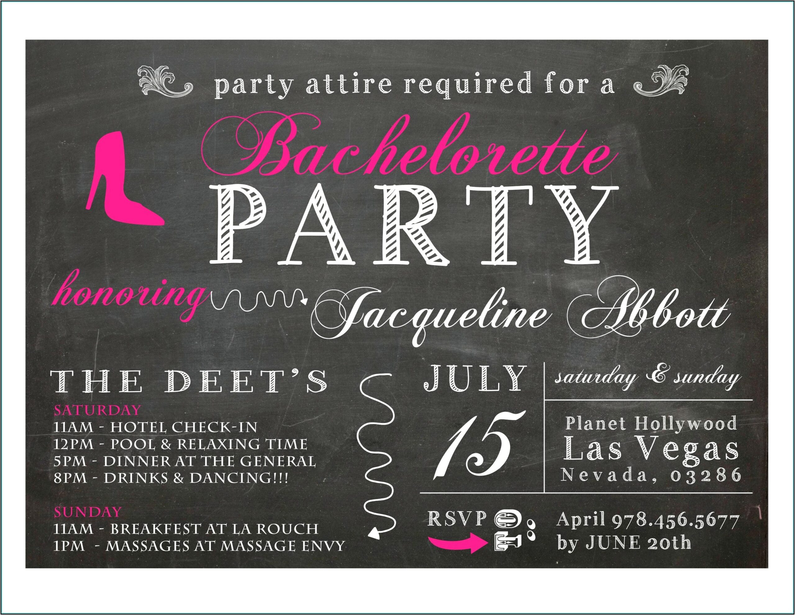 Bachelorette Party Invitation Templates Free Microsoft