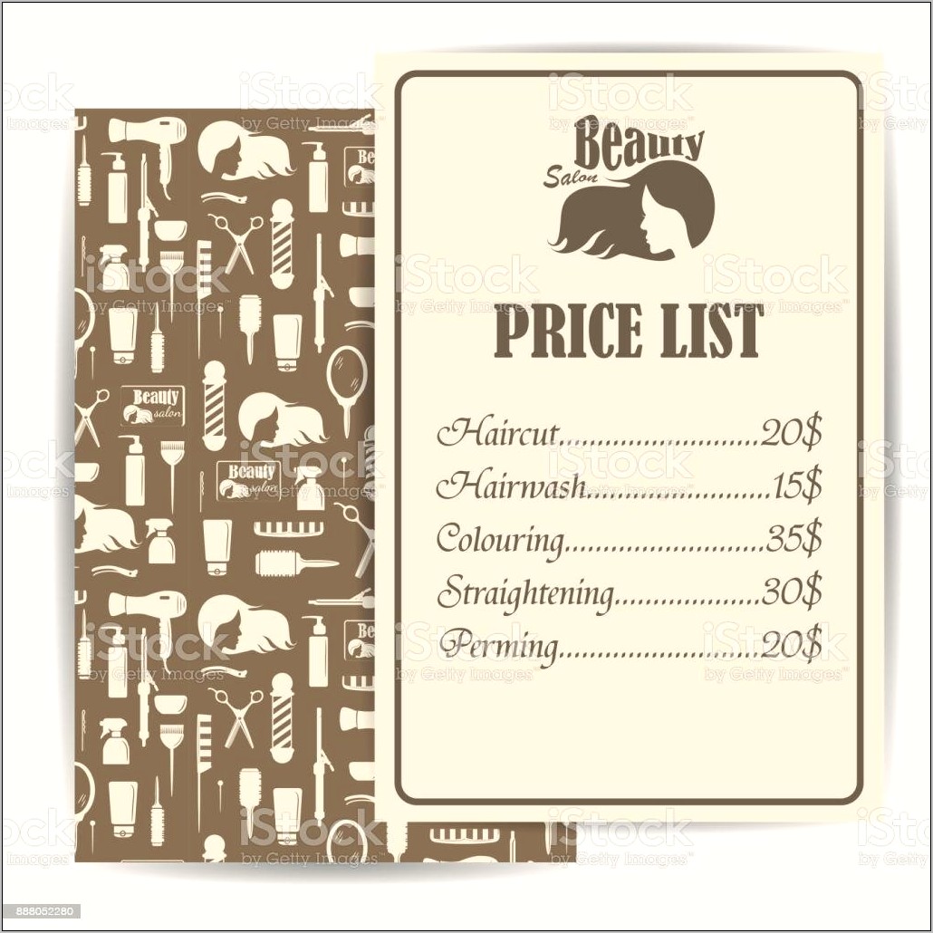 Barber Shop Price List Template Free