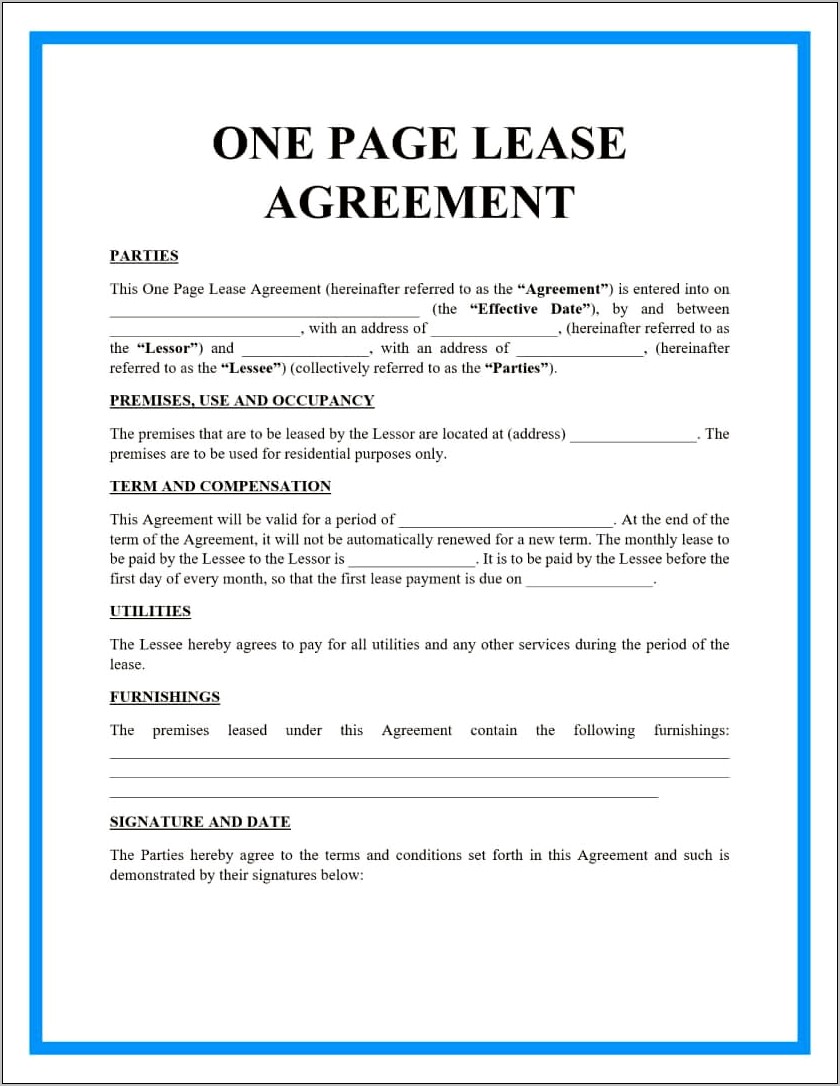 Basic Commercial Lease Agreement Template Free