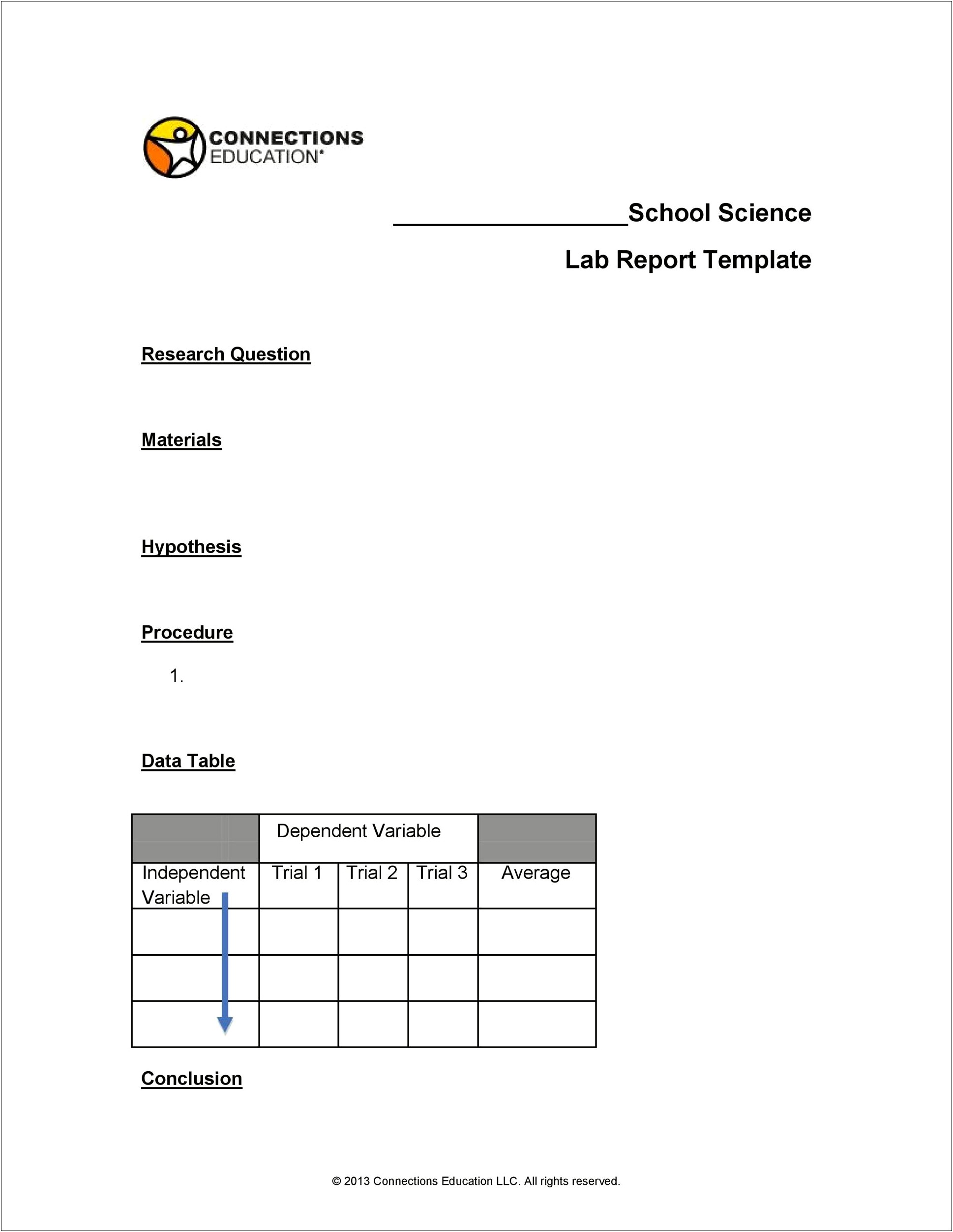 Basic Lab Report Template Free Printable