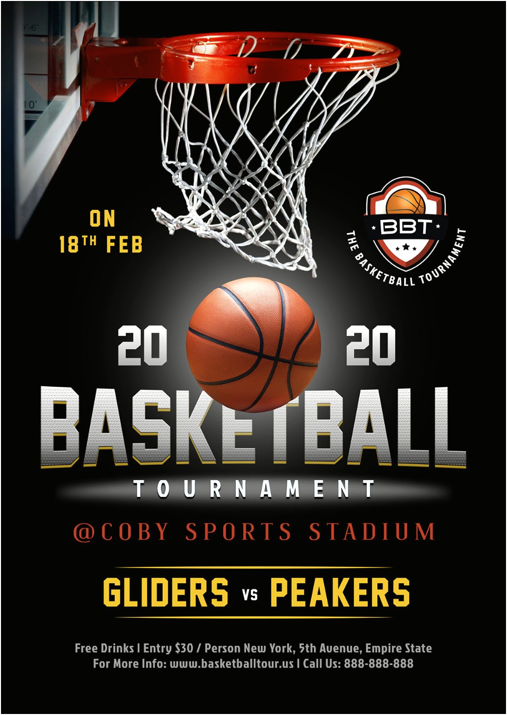 Basketball Game Flyer Template Free Download