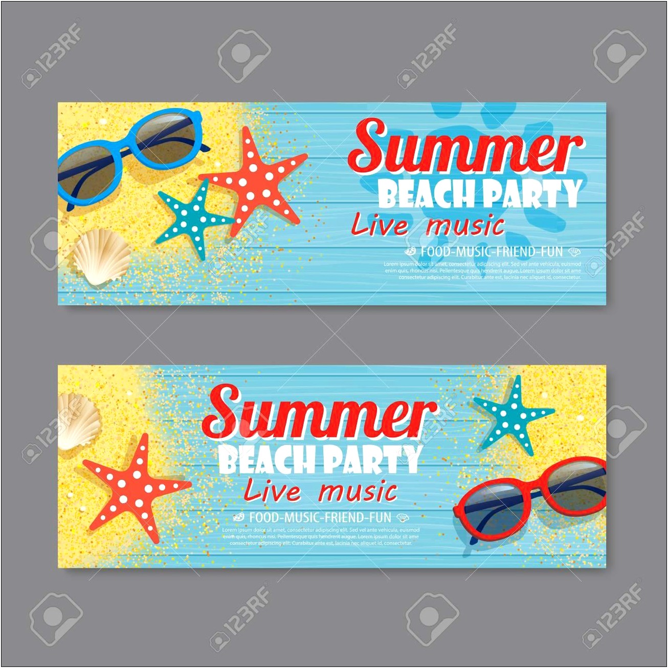 Beach Party Postcard Invitation Template Free