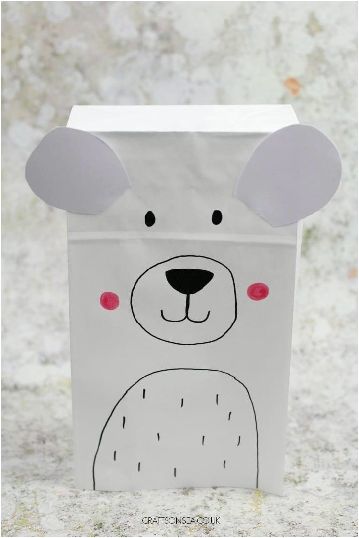 Bear Paper Bag Puppet Template Free