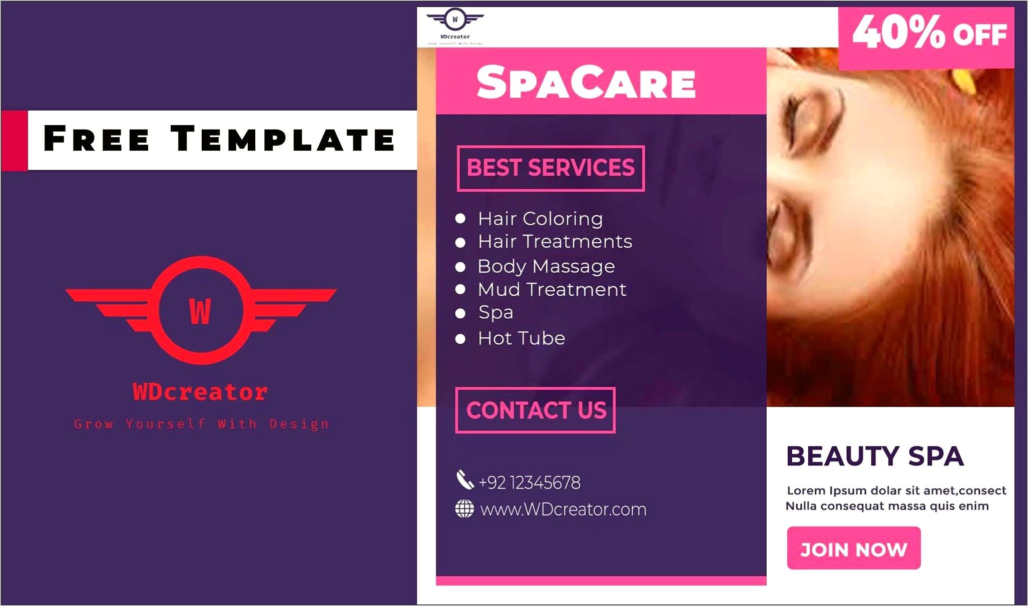 Beauty Salon Flyer Template Free Psd