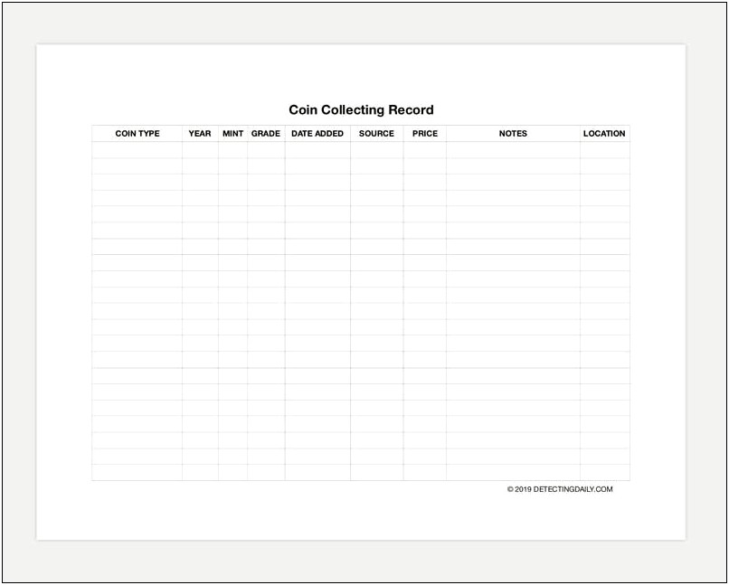 Best Free Excel Coin Collecting Template
