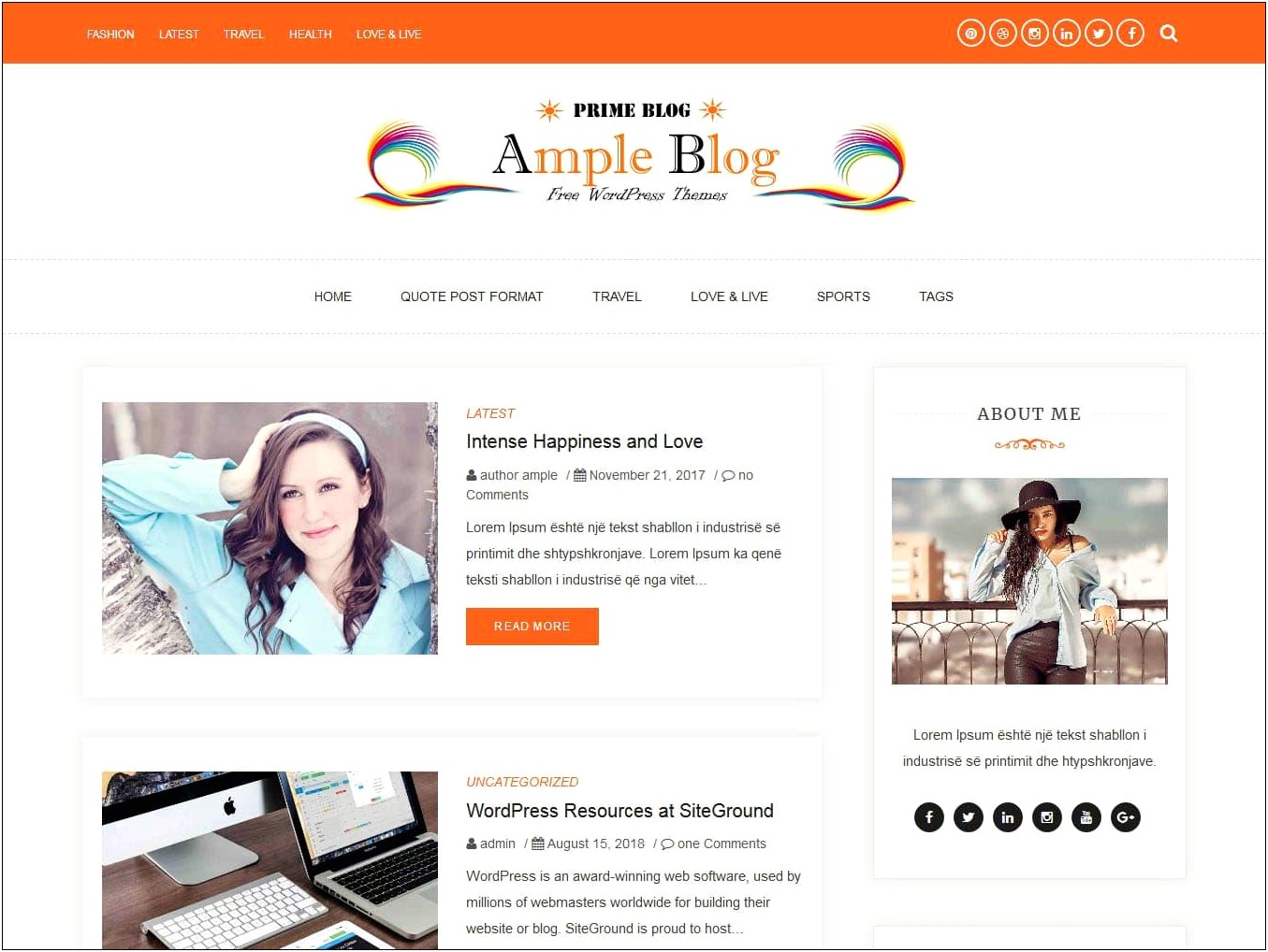 Best Free Wordpress Template For Blogging