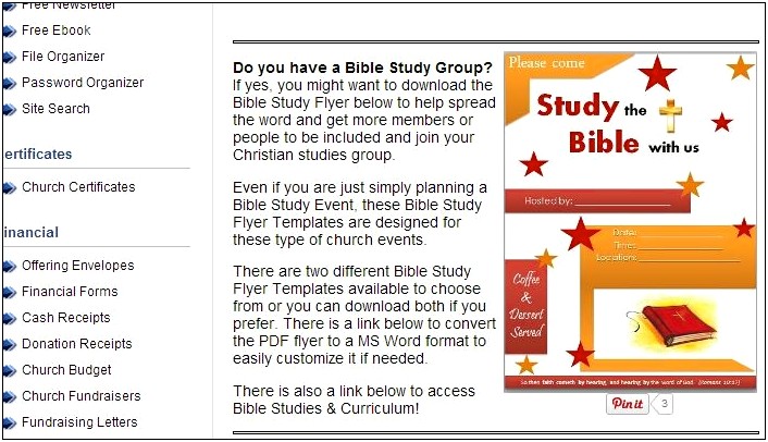 Bible Study Template Flyer Free Word