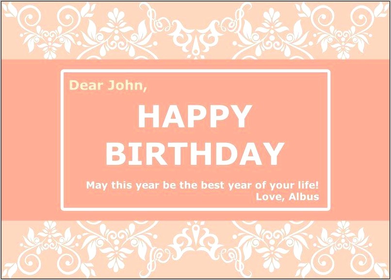 Birthday Card Templates For Word Free