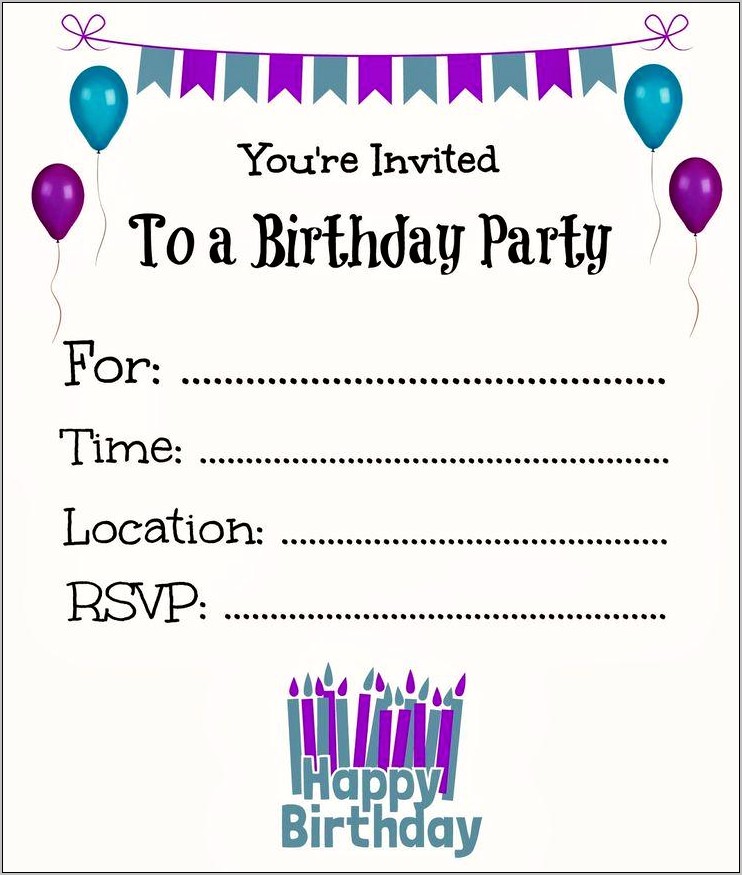 Birthday Invitations Templates Free To Print