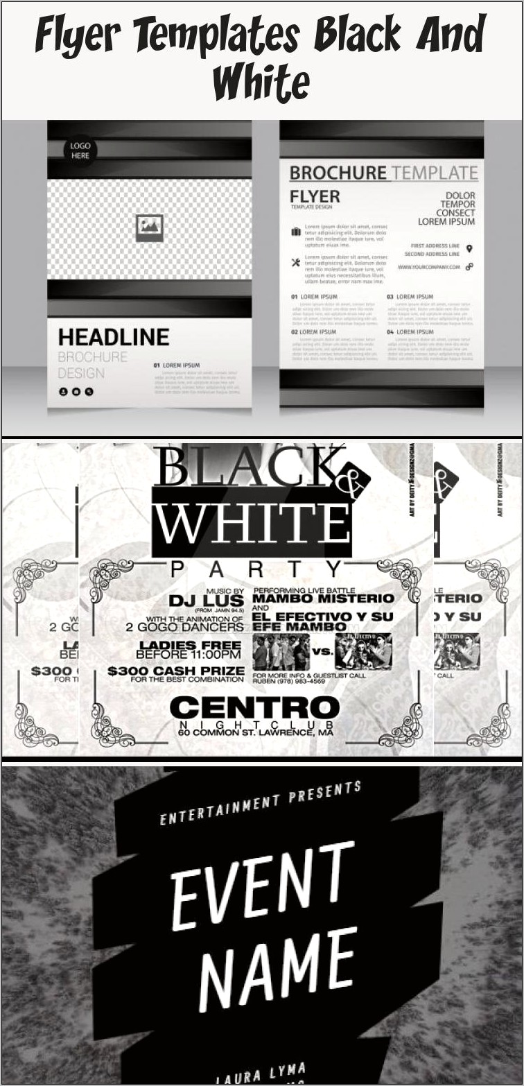 Black And White Brochure Templates Free