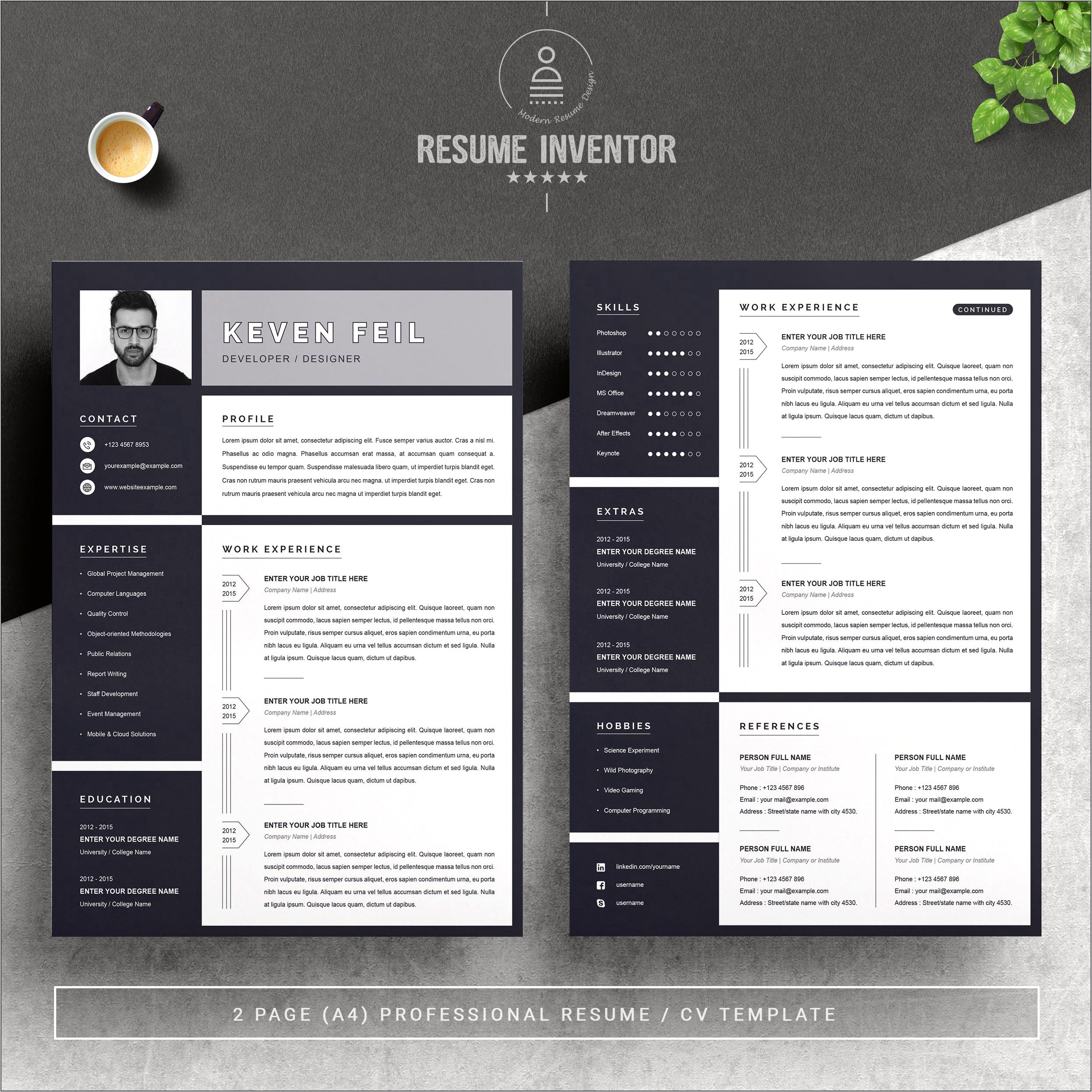Black And White Cv Template Free