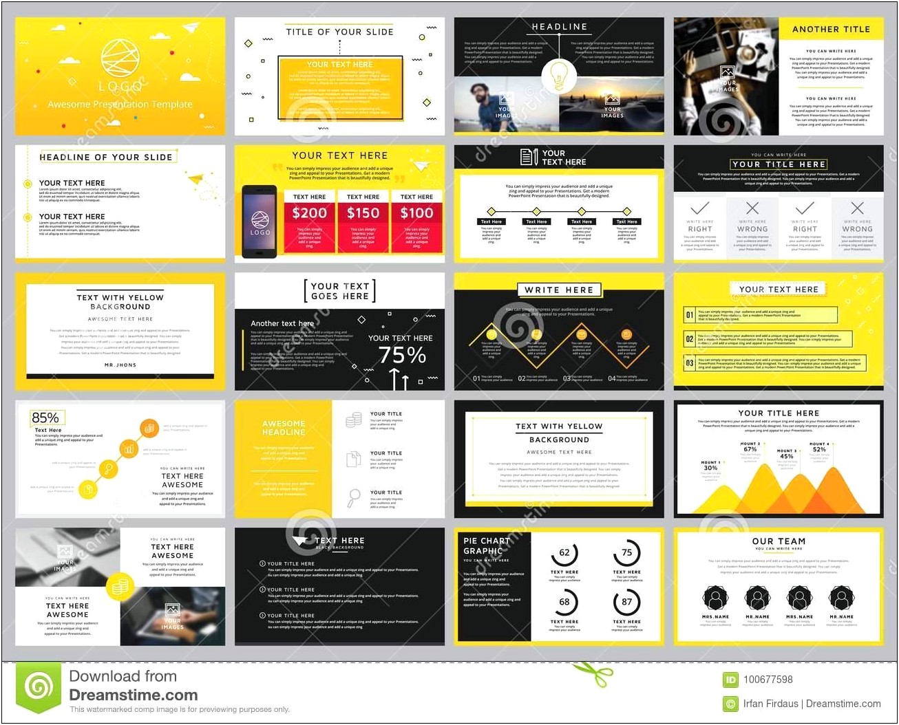 Black Red Yellow Powerpoint Template Free
