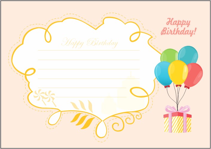 Blank Birthday Card Template Free Download