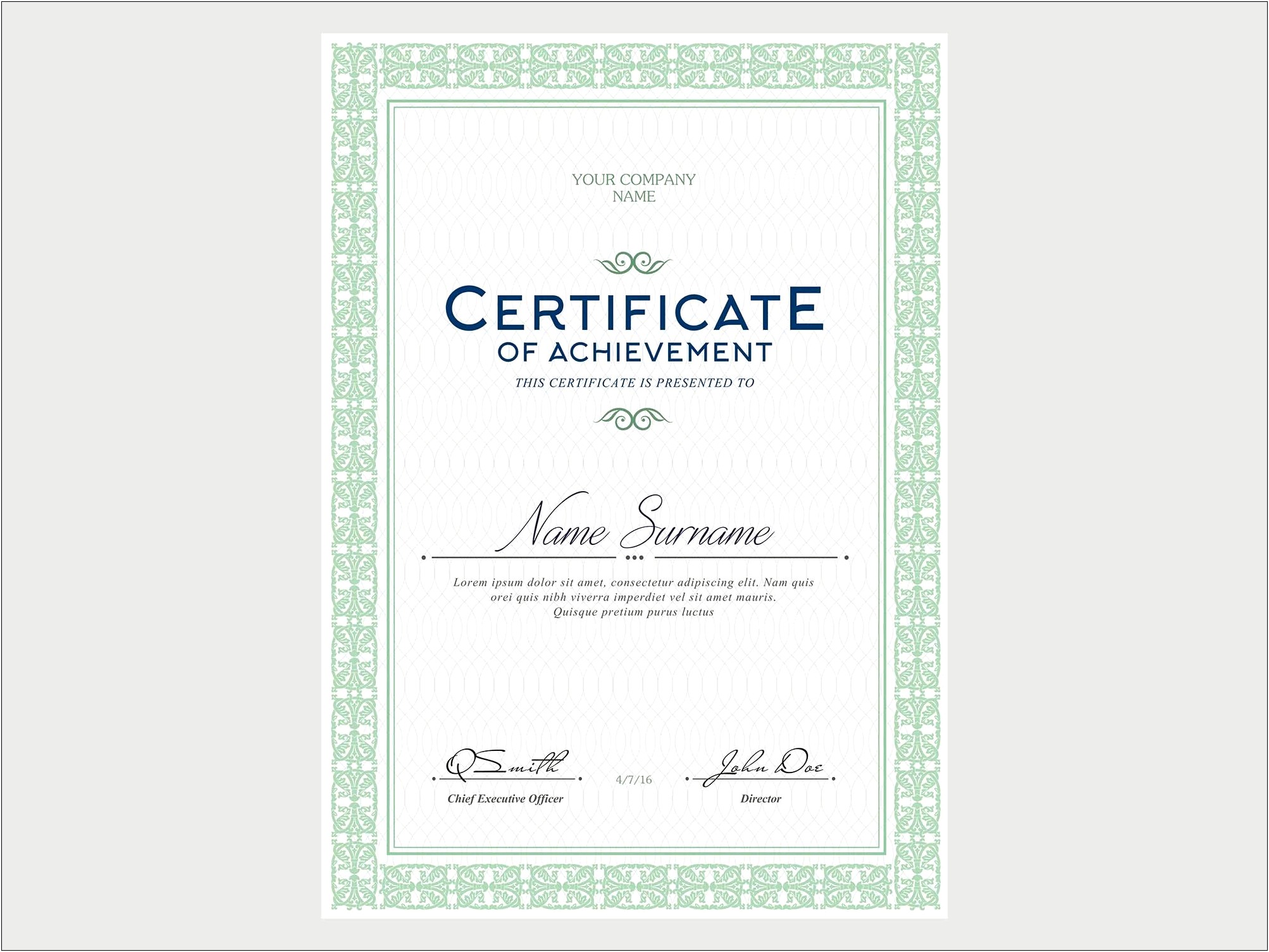 Blank Diploma Certificate Template Free Download