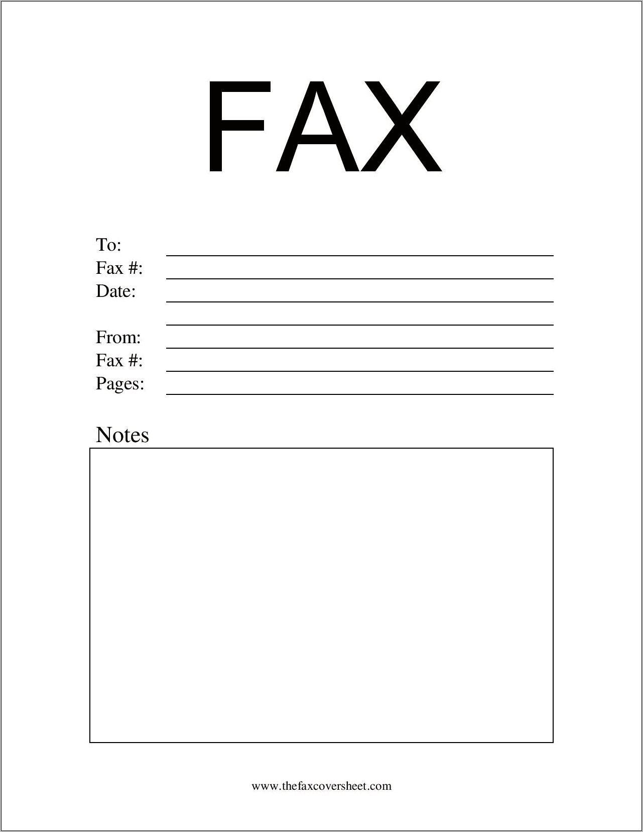 Blank Fax Cover Sheet Template Free