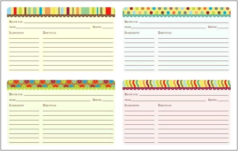 Blank Recipe Card Template Free Download