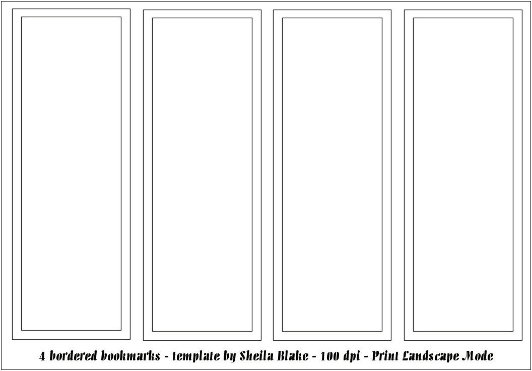 Blank Template For Bookmarks Printable Free