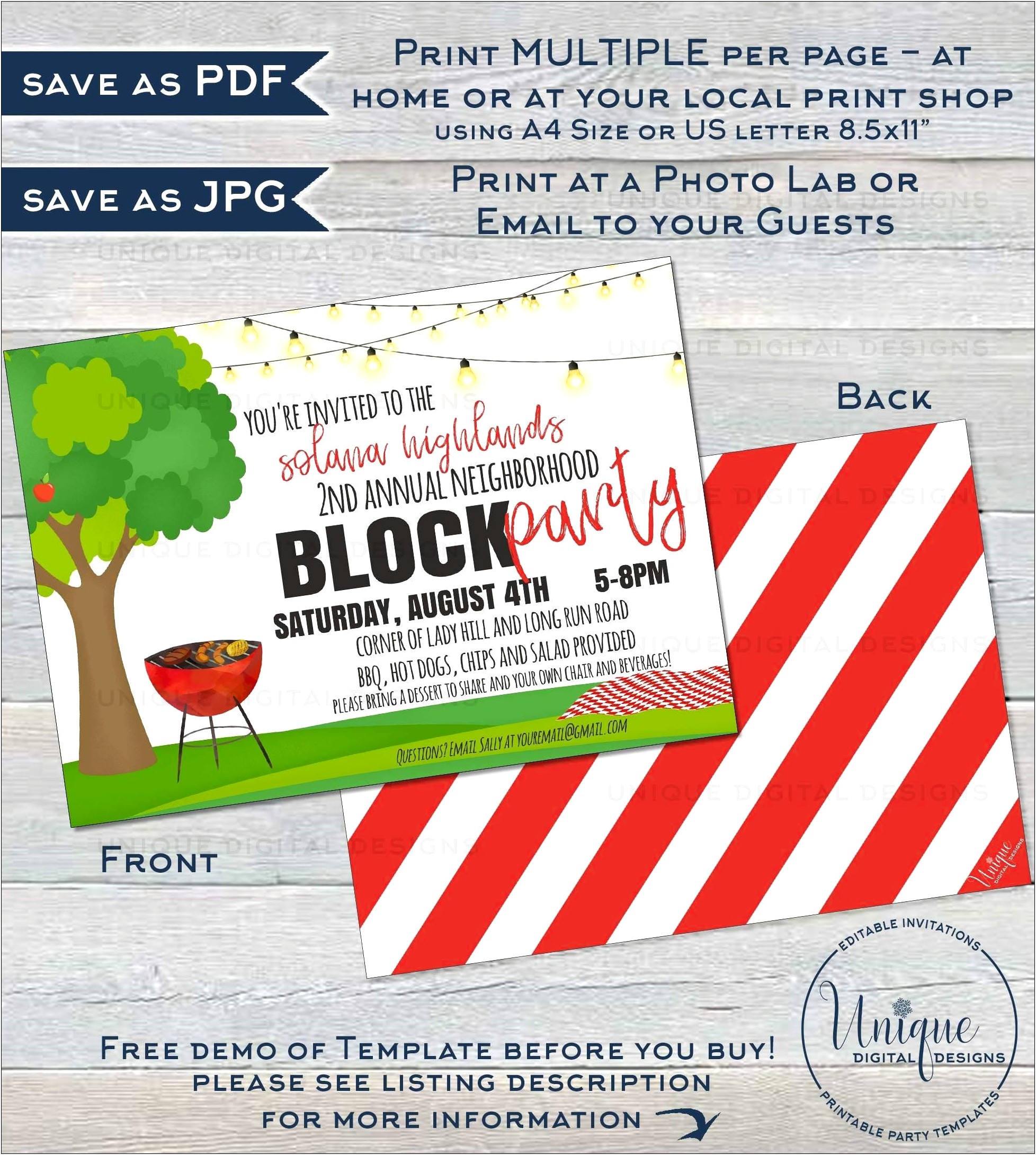 Block Party Flyer Template Summer Free