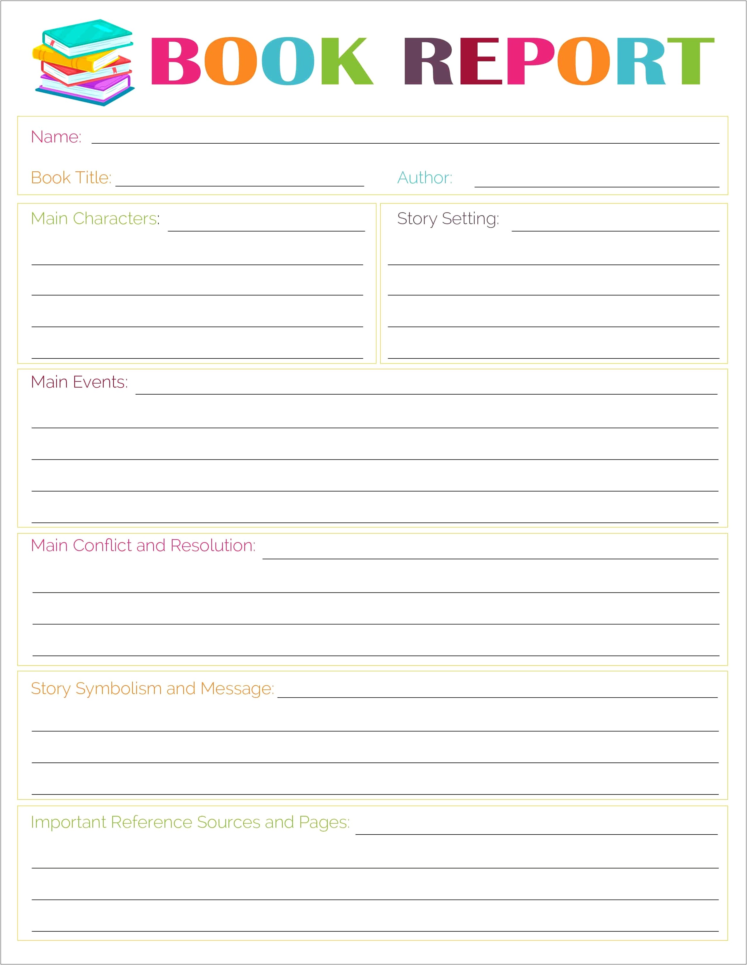 Book Report Templates Printable And Free