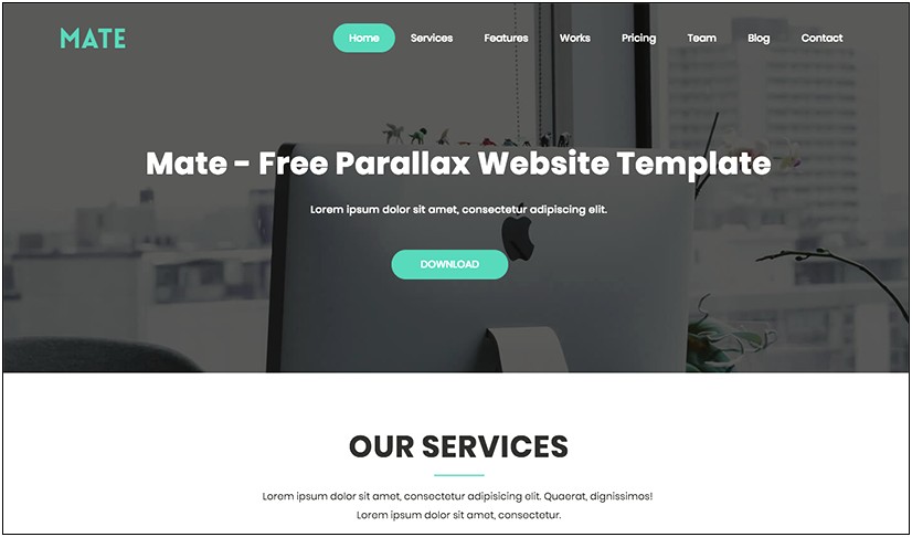 Bootstrap 3 Parallax Template Free Download