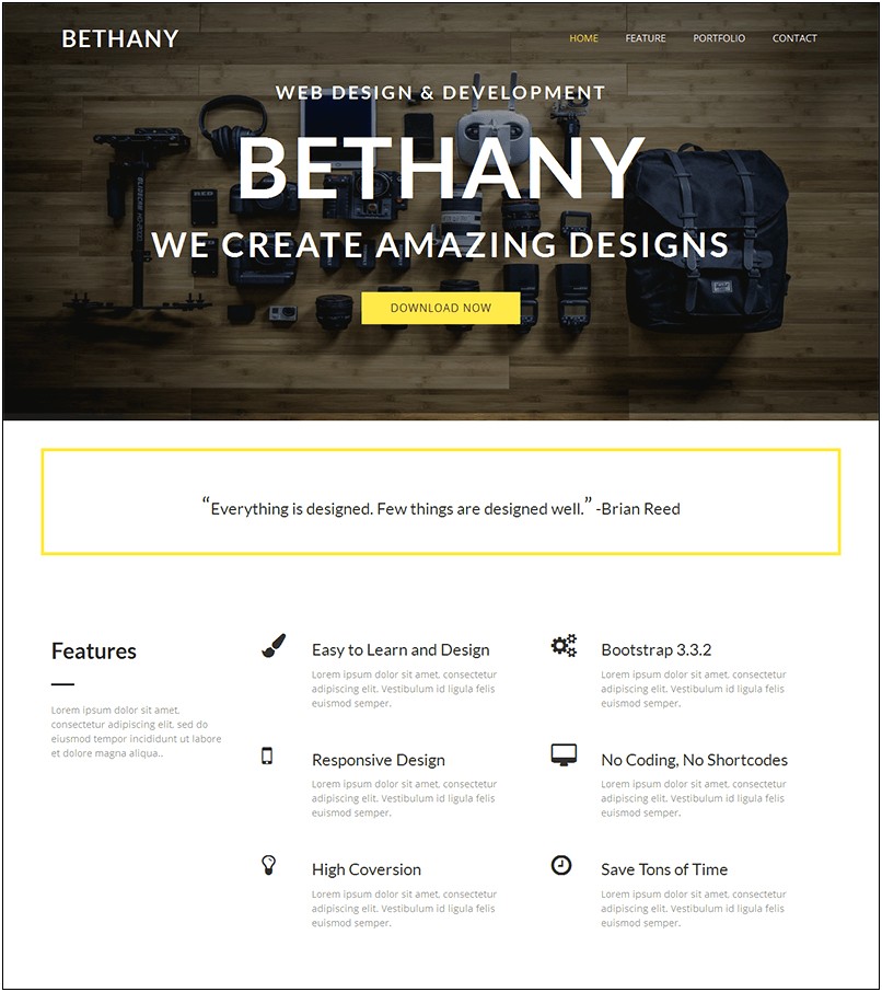 Bootstrap 3 Responsive Template Free Download