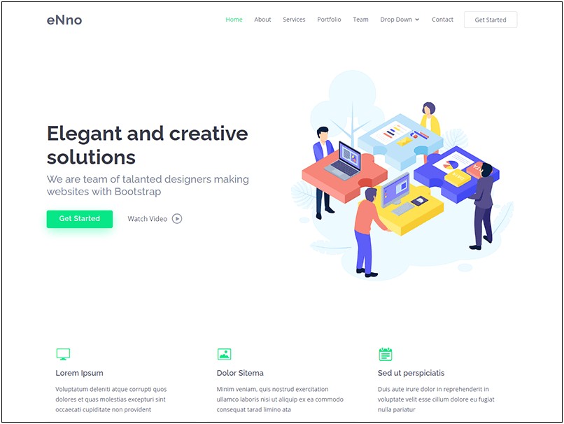 Bootstrap 4 Simple Template Free Download