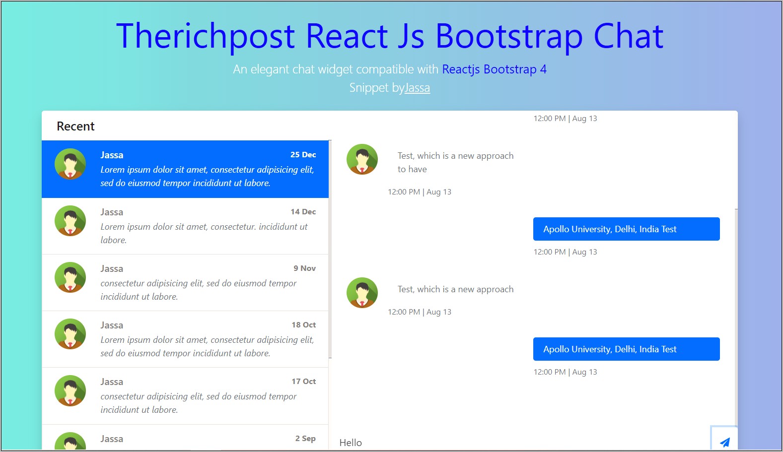 Bootstrap Chat Box Template Free Download