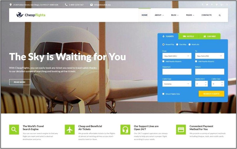 Bootstrap Flight Booking Template Free Download