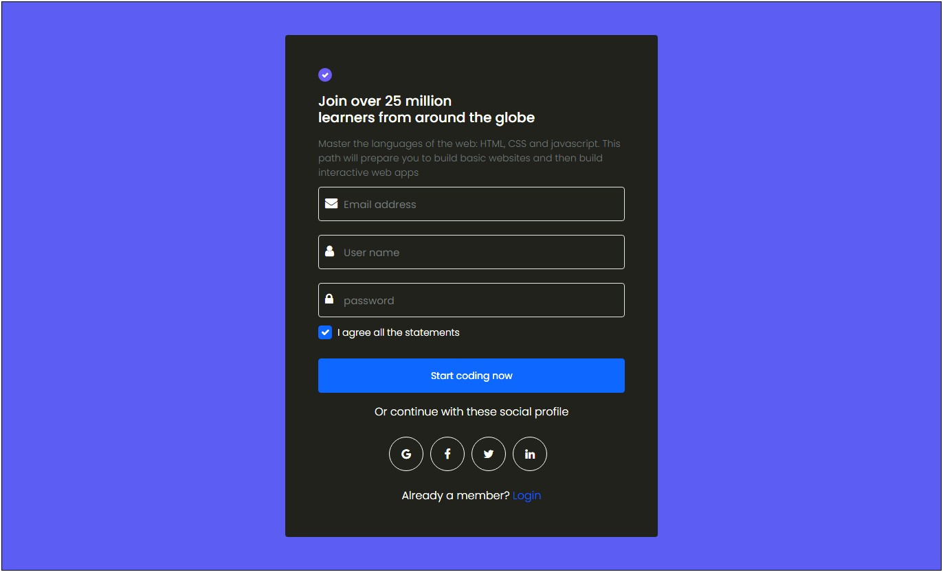 Bootstrap Signup Page Templates Free Download