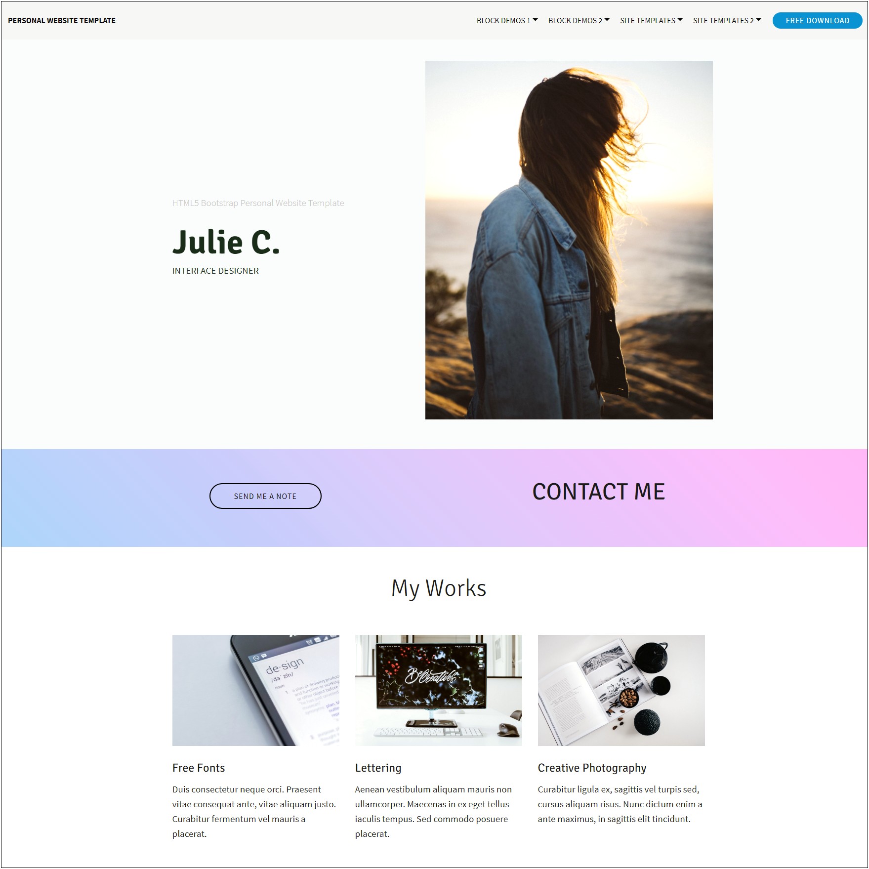 Bootstrap Templates One Page Free Download