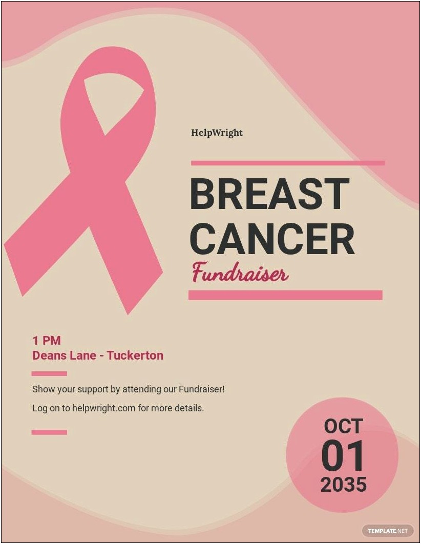 Breast Cancer Benefit Flyer Template Free