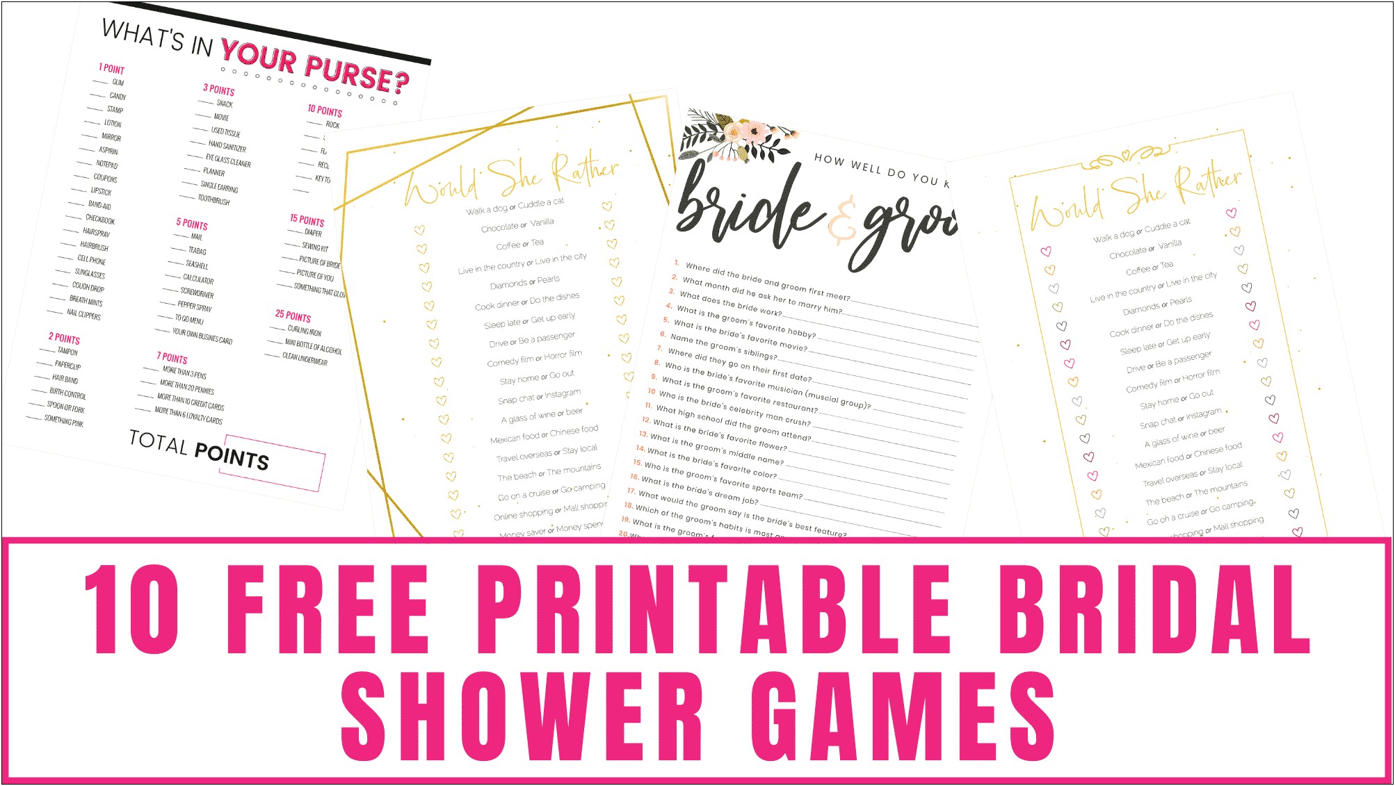 Bridal Shower Bingo Blank Template Free