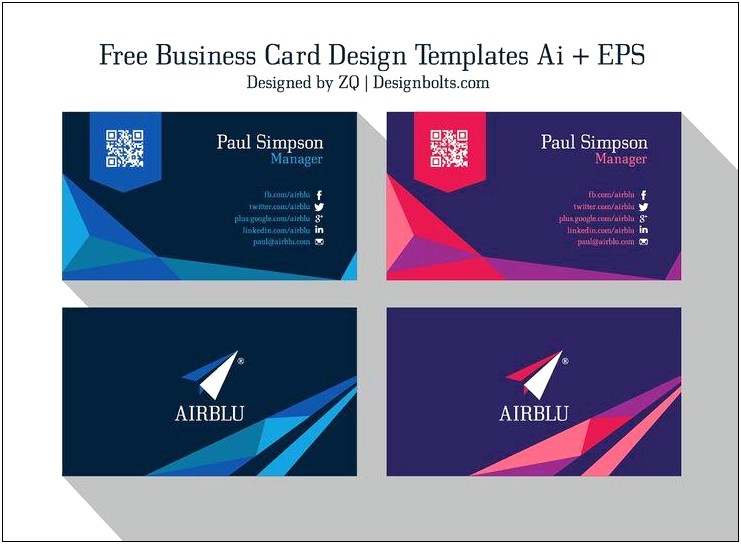 Business Card Design Templates Free Illustrator