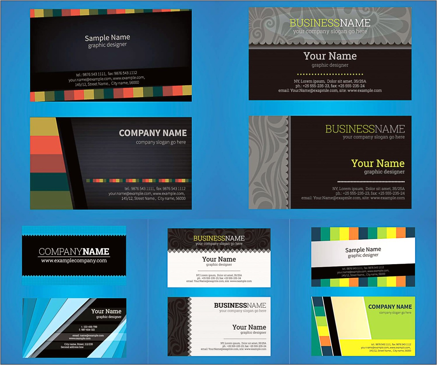 Business Card Template Illustrator Free Download
