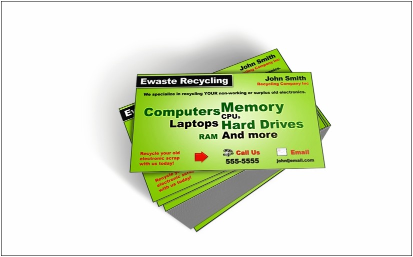 Business Card Templates Free Electronics Recycling