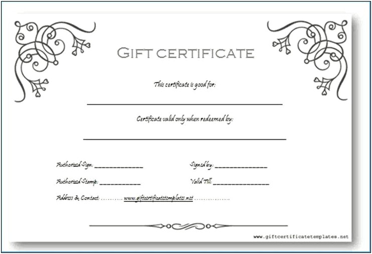 Business Gift Certificate Template Word Free