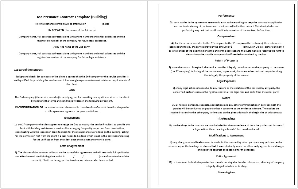 Business Partnership Free Contracts Templates Sample