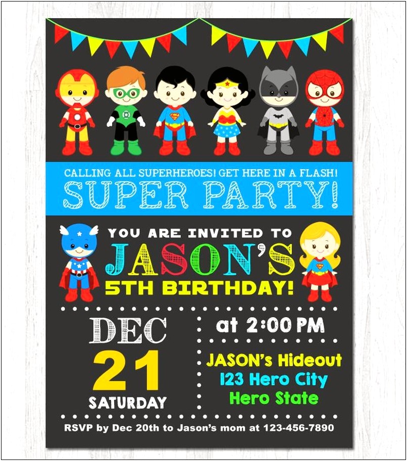Calling All Superheroes Invitation Template Free