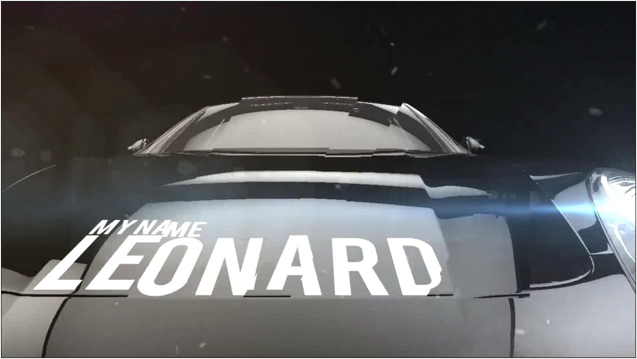 Car Intro After Effects Template Free