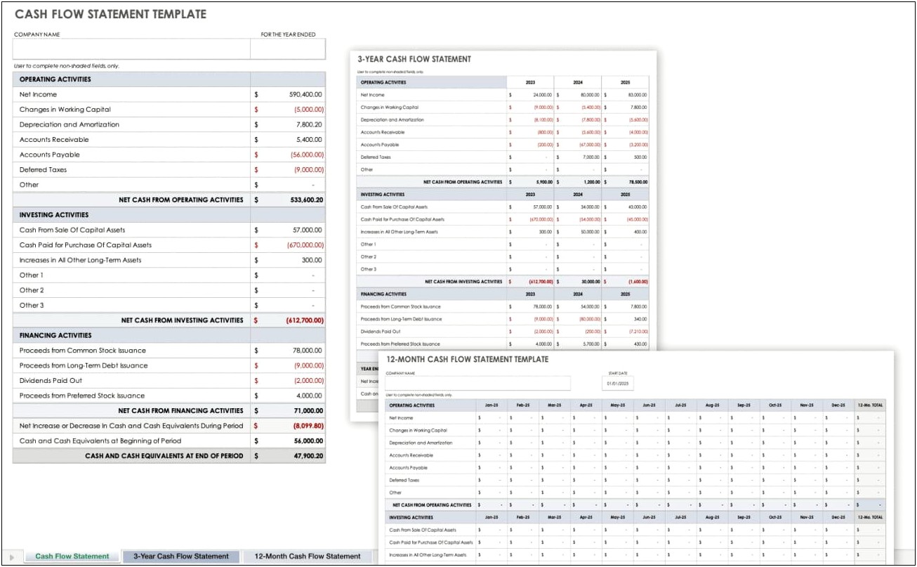 Cash Flow Excel Template Free Download